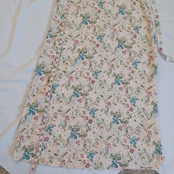 Vintage Maurices Floral Maxi Dress Pink 90s Short Sleeve Boho Summer Size 11 - Picture 12 of 12